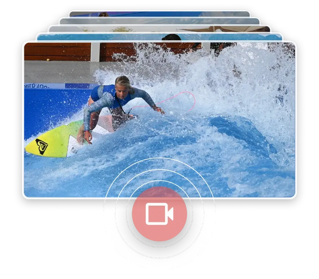 Jede Welle wird aufgenommen